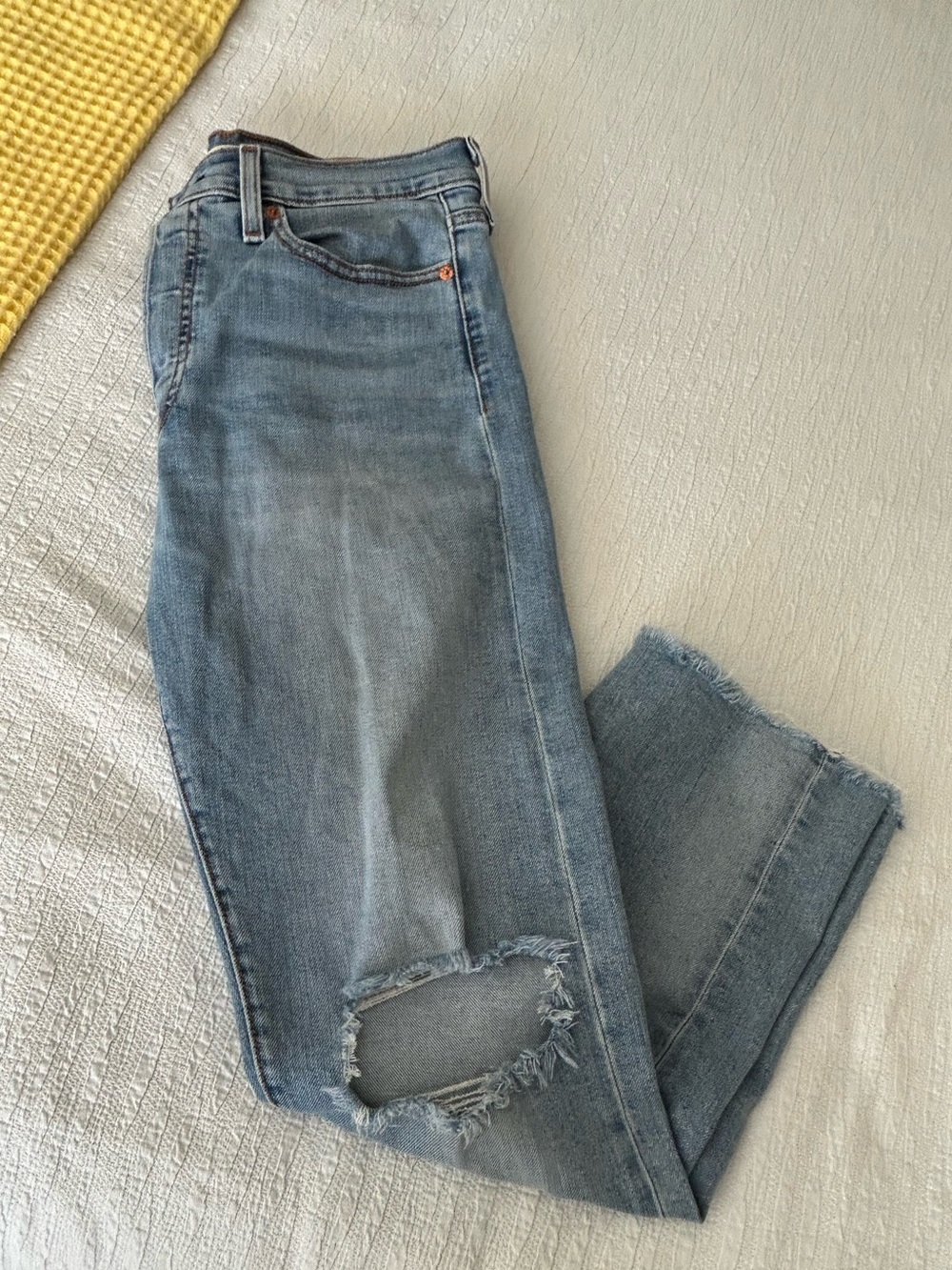 Levi's Light Blue Distressed Women's Jeans- Wedge Straight High Waisted